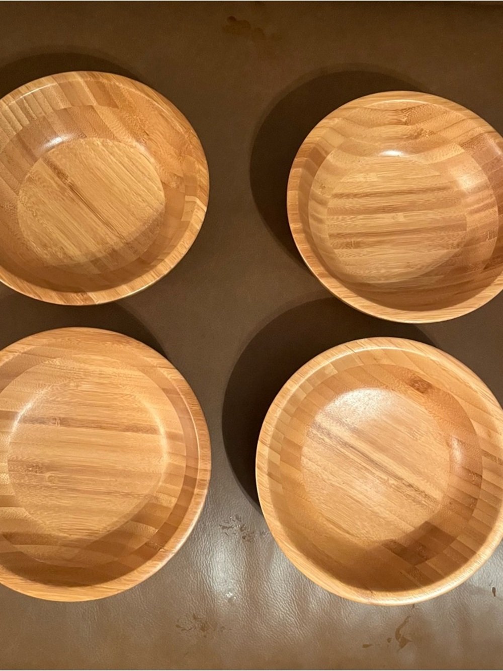 Natural Bamboo Serving/Salad Bowls - Set of 4